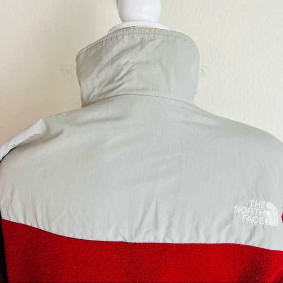 Rare North Face Red & Grey Fleece Zip Jacket Coat - Picture 7 of 12